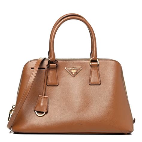 PRADA Saffiano Lux Medium Promenade Tote Caramel